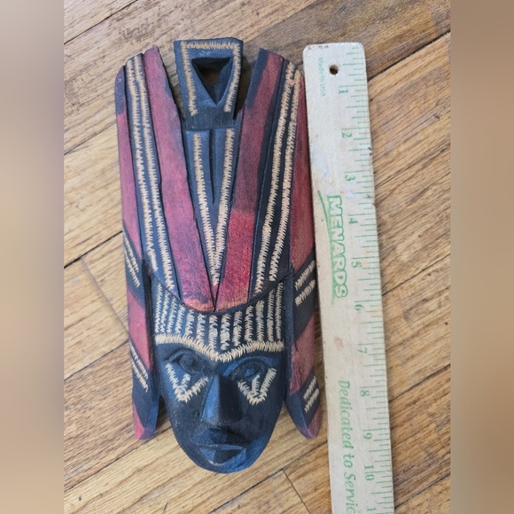 VTG African Tribal Wooden Kenya Mask Hand Carved and Painted * Chip - Picture 11 of 12
